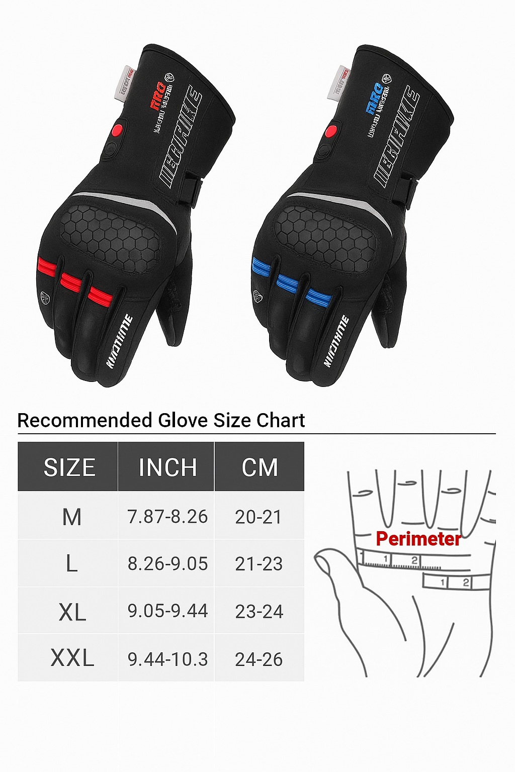 Rechargeable Heated Gloves - Waterproof