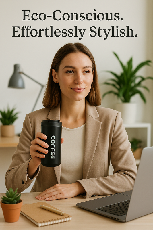 Portable stainless steel mug - perfect for office and travel