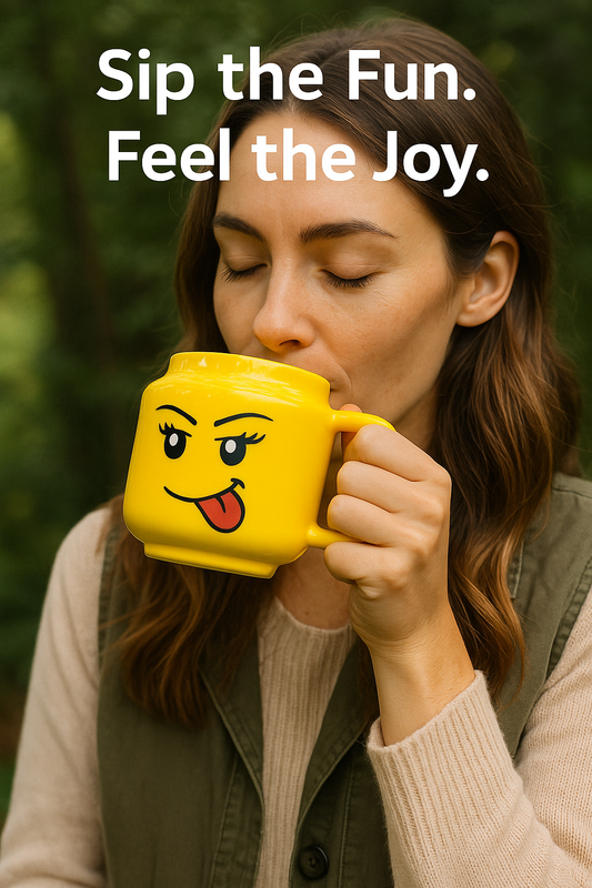 Cartoon ceramic mug with smile design - eco-friendly 250ml - GOODSPHORIA