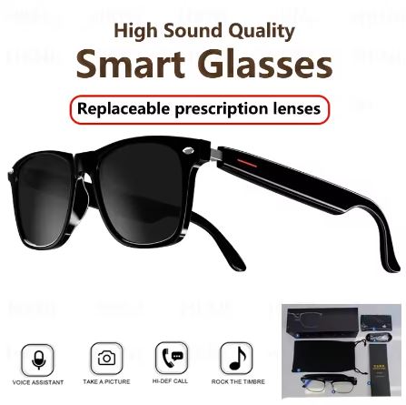 LUN001P - Polarized Lenses: Innovative Smart Bluetooth Glasses with Audio & Notifications!