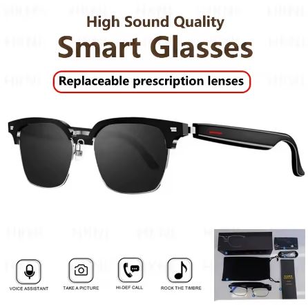 LUN001P - Polarized Lenses: Innovative Smart Bluetooth Glasses with Audio & Notifications!