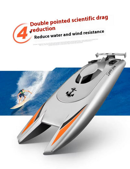 RC003 - Bateau à moteur double étanche à grande vitesse, bateau à moteur de compétition, télécommande électrique à fréquence 2,4 G, modèle de structure de bunker, jouet