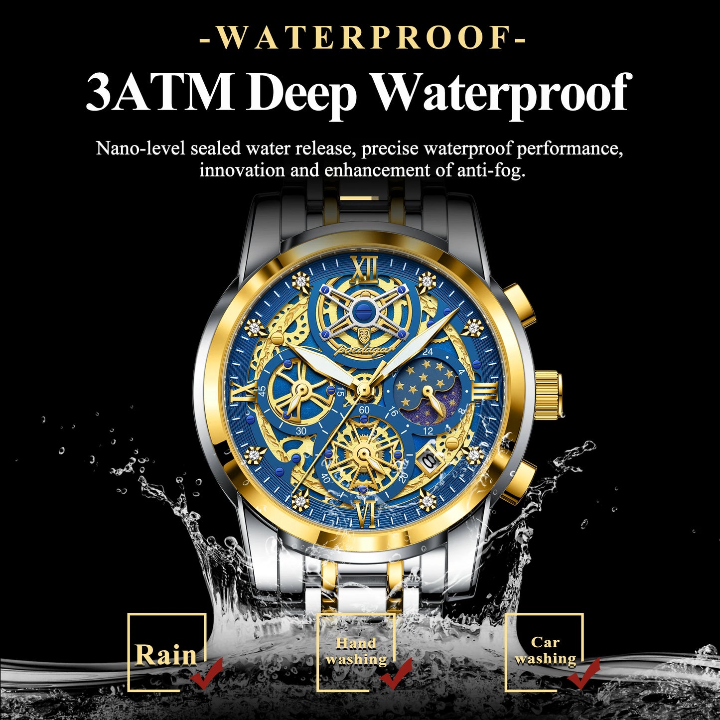 Luxury High Quality Man Watch Waterproof Luminous Chronograph Date Men Watch Stainless Steel Quartz Men'S Watches Reloj