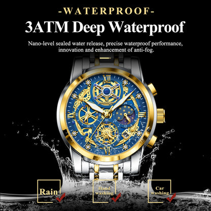 Luxury High Quality Man Watch Waterproof Luminous Chronograph Date Men Watch Stainless Steel Quartz Men'S Watches Reloj