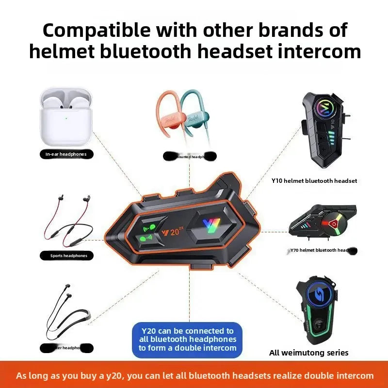Motorcycle Helmet Bluetooth Earphone Riding Full Face Half Face Built-in Rider Bluetooth Headset Intercom Mono Sound