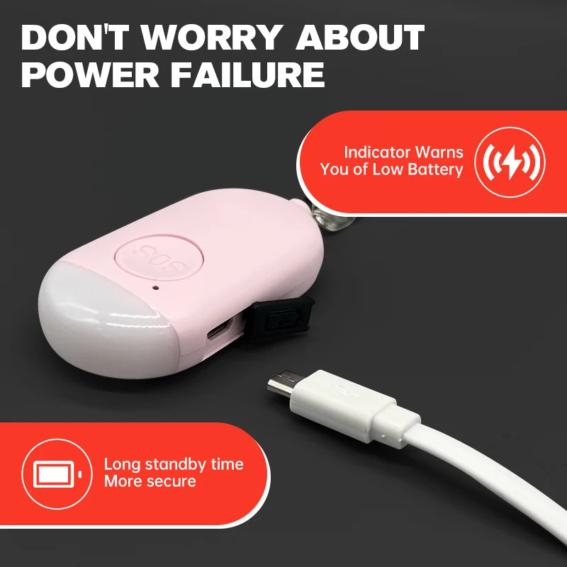 Women safety alarm keychain LED