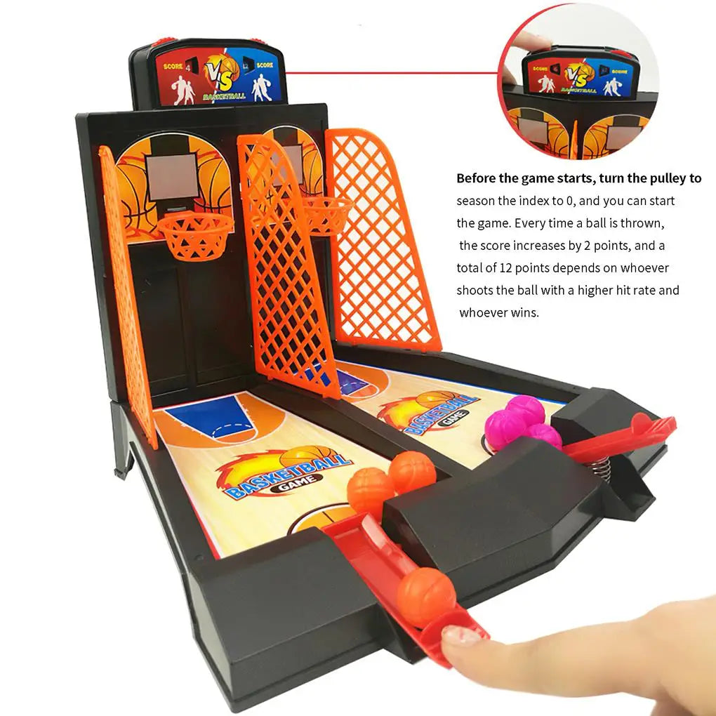 Desktop Basketball Game Toys 2-Player Table Arcade Games Finger Ball Court Interactive Double Play Model Emulational