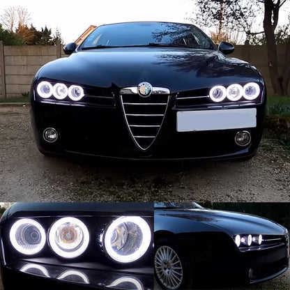 Switchback Super Bright Day Light Dual Color DRL Cotton LED Angel Eyes Rings Kit for Alfa Romeo Brera Spider 159 2005-2011