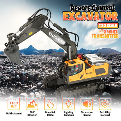 JOU002 - Adventure Awaits: 11-Channel Remote Control Excavator for Young Builders!