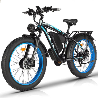 2000W Fat Tire Electric Bike 48V 22Ah 26" Electric Mountain Bikes 55km/h Ebike for Adults 21 Speed Hydraulic Brakes