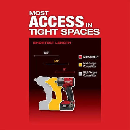 M18 FMTIW2F12/2962 M18 FUEL™ 1/2" Mid-Torque Impact Wrench Brushless Cordless Friction Ring 18V Lithium Power Tools