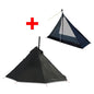 Camping Hot Tent with Chimney Window Outdoor Ultralight Tipi Teepee Tent Pyramid Double Layer Bushcraft 1 Person Tents Hot Tent