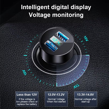 Car Led Charger for Cigarette Lighter in The Car Xiaomi Car Battery Charger Mobile Phone Charging Display Voltmeter Fast Charge