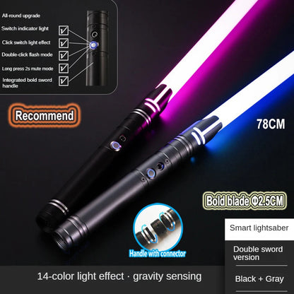 Lightsaber Metal Laser Sword Toys RGB Light Saber 7 Color Change Kids Soundfonts Force FX FOC Blaster Toys Jedi Laser Sword Gift