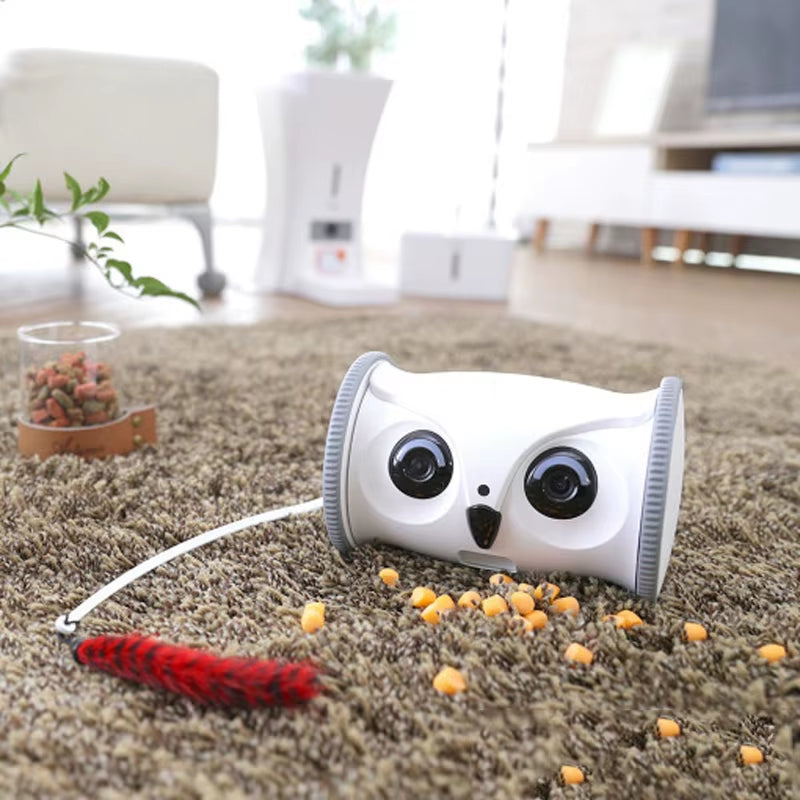 Upgraded Automatic Smart Pet Toy Interactive Owl Robot Wifi With1080P Hd Video Camera Cat Dog Pet Supplies