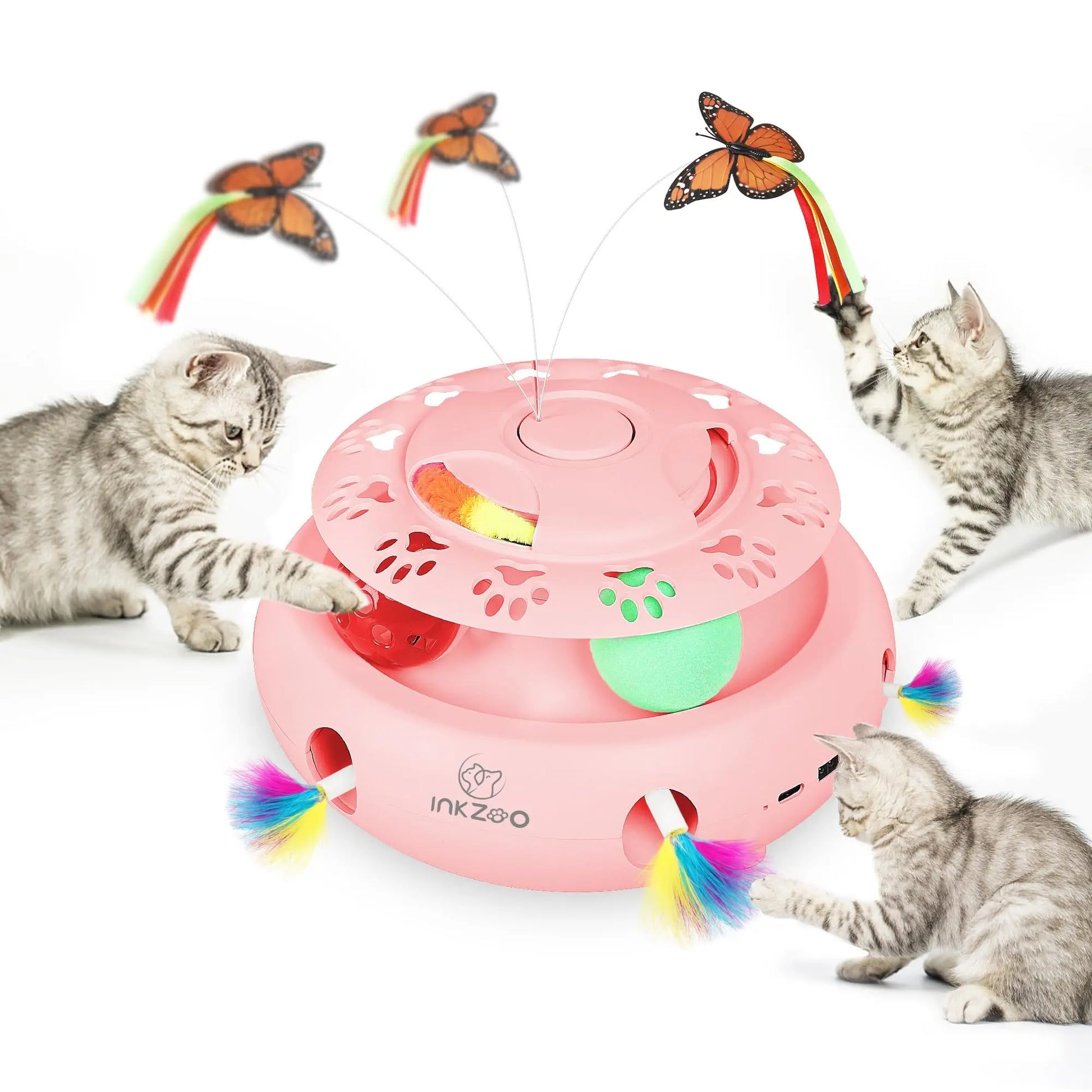 INKZOO Cat Toys, Interactive Cat Toys for Indoor Cats, Smart Interactive Kitten Toy, Automatic 7 Holes Mice Whack-A-Mole