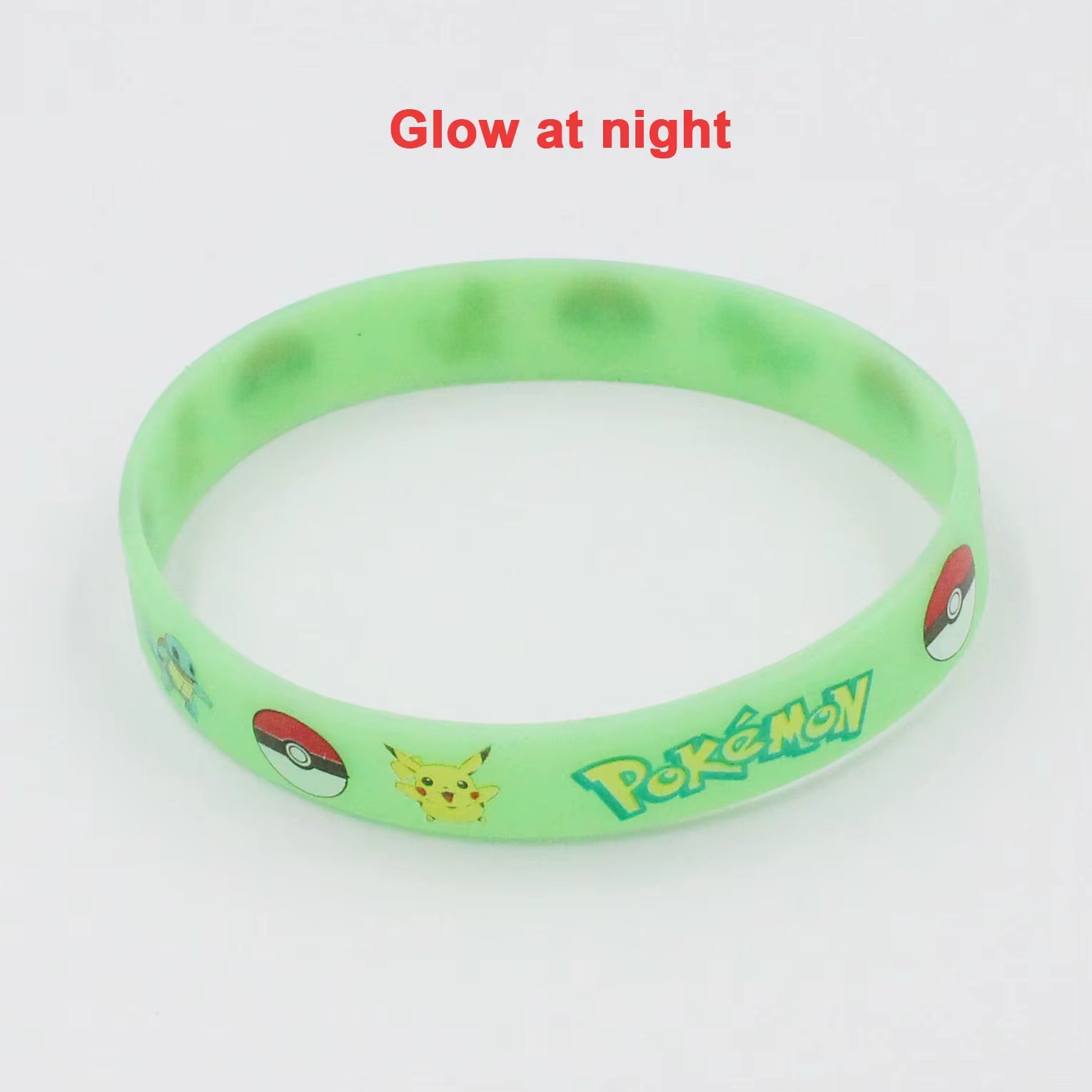 Pokemon Pikachu Figures Glow Silicone Bracelet Anime Toys Wristband Bracelets Cosplay Accessoires Boys Girl Birthday Party Gift