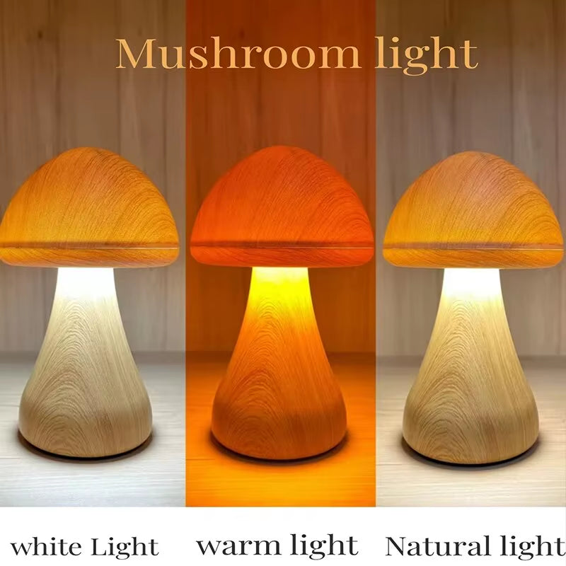 LED Night Light With Touch Switch Cute Mushroom Bedside Table Lamp For Bedroom Childrens Room Sleeping Night Lamps