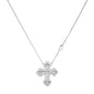 925 Sterling Silver Plating 24K Yellow Detachable Double Cross Pendant Necklace For Unisex Wavy Chain Japanese Jewelry