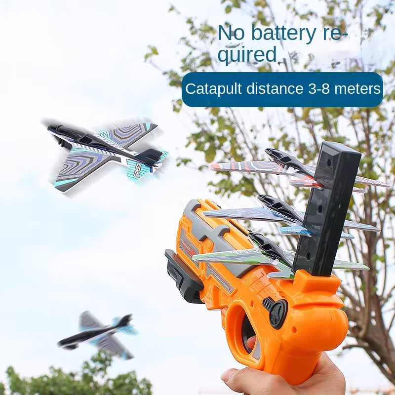 Children'S Toys Airplane Launcher Children'S Fun Foam Airplane Outdoor Parent-Child Interaction Toy Boy Sports Flying Toy Gift