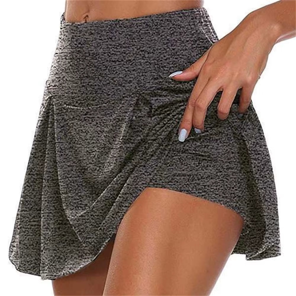 High-waisted Sports Culottes Women's Yoga Fitness Tennis Lining Anti-empty Running Quick-drying Short Skirt