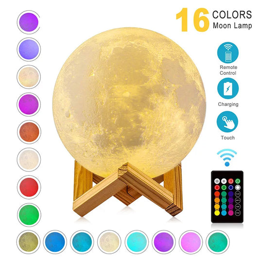LED night light 3D moon sanctuary