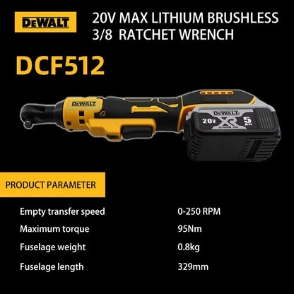 DCF512 Ratchet Right Angle Wrench Variable Speed Brushless Power Wrench LED light Cordless 20V Battery Power Tools