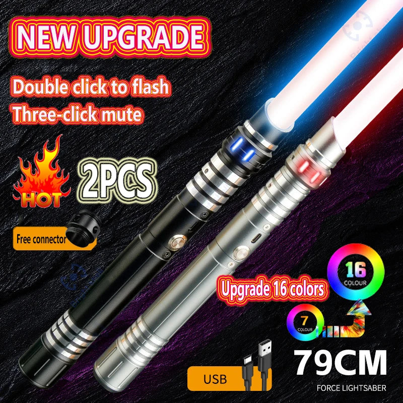 Lightsaber Metal Laser Sword Toys RGB Light Saber 7 Color Change Kids Soundfonts Force FX FOC Blaster Toys Jedi Laser Sword Gift