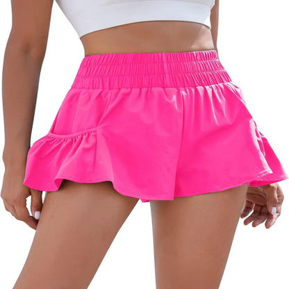 BMJL High Waisted Flowy Athletic Women's Running Shorts - Lightweight Quick Dry Workout Shorts with Pockets, Perfect for Gym Tra