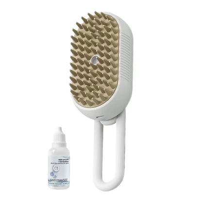 TEC010 - Pet Steam Brush: USB Rechargeable, 3-in-1 Grooming for Short & Long Hair