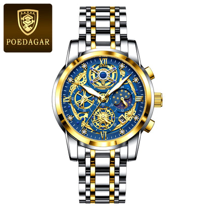 Luxury High Quality Man Watch Waterproof Luminous Chronograph Date Men Watch Stainless Steel Quartz Men'S Watches Reloj