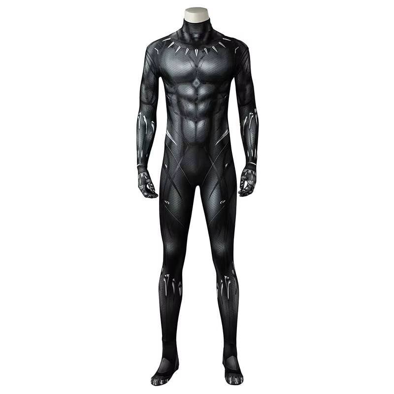 Black Panther Cosplay Costume Cos T'Challa Jumpsuit Halloween Party Carnival Comic-Con Masquerade Perform Props Bodysuit Gift