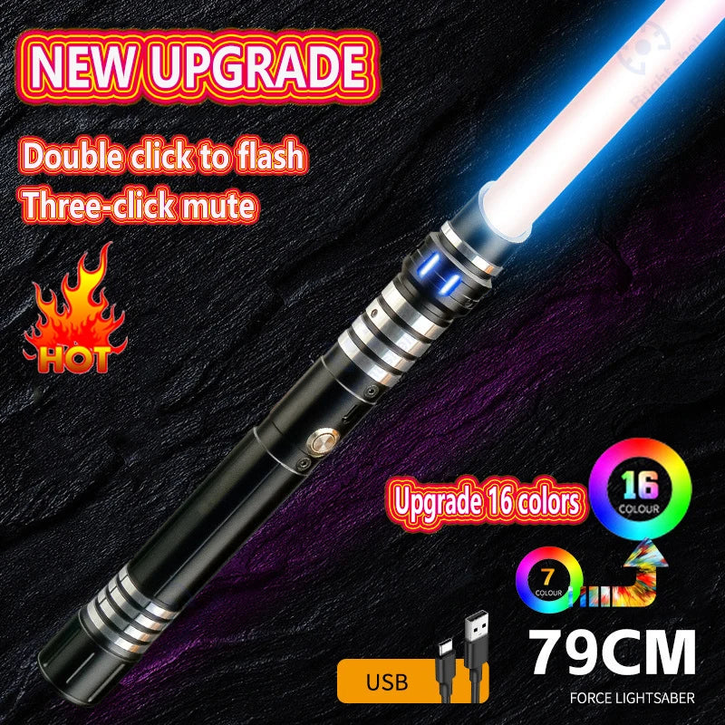 Lightsaber Metal Laser Sword Toys RGB Light Saber 7 Color Change Kids Soundfonts Force FX FOC Blaster Toys Jedi Laser Sword Gift