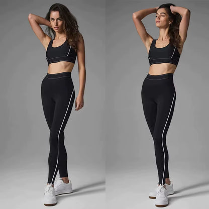 Exercise Yoga Set Pilates Set Bra High-waisted Running Set Shock-proof Bra Tight Fitness Leggings Women's Yoga Set Activewear