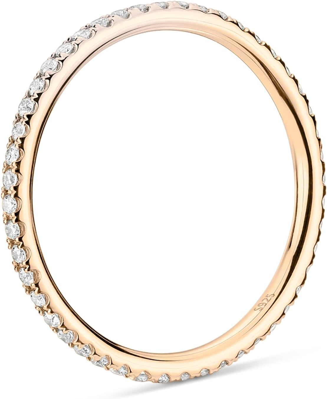 BIJ003 - Chic and Sparkling: 14K Gold Plated Sterling Silver Eternity Ring Stack for Women