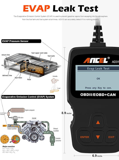 AD310 Classic Enhanced Universal OBD II Scanner Car Engine Fault Code Reader CAN Diagnostic Tool (Black)