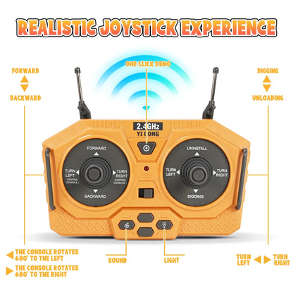 JOU002 - Adventure Awaits: 11-Channel Remote Control Excavator for Young Builders!