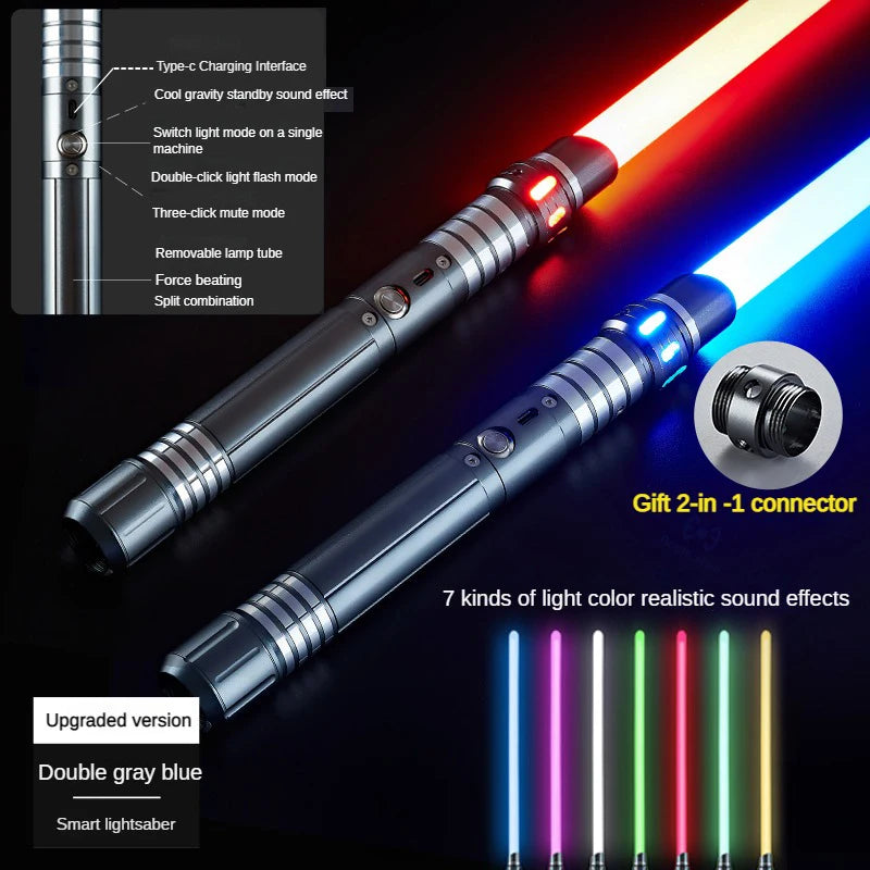 Lightsaber Metal Laser Sword Toys RGB Light Saber 7 Color Change Kids Soundfonts Force FX FOC Blaster Toys Jedi Laser Sword Gift