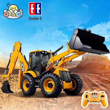 E589 RC Backhoe Loader 1:20 Excavator Remote Control Car Engineering Vehicle Truck Model Bulldozer Trailer Toy for Boy