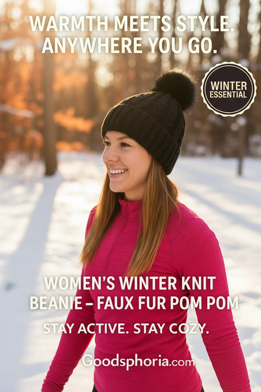 Luxury Knit Beanie with Faux Fur Pom Pom